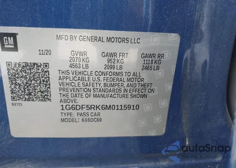 2021 Cadillac Ct4 Premium Luxury from USA, damaged, VIN 1G6DF5RK6M0115910